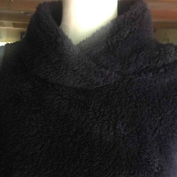Jane And Bleecker Sweater Womens Small Dark Navy Blue Faux Fur Cozy Pullover - Picture 4 of 11